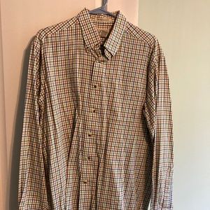 LL Bean Wrinkle Resistant checked plaid button down shirt - M reg